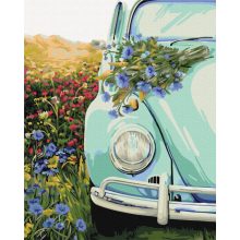 Retro-Feld - Malen-nach-Zahlen-Set auf Keilrahmen 40x50