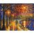   Spaziergang in einem hellen Park - Malen-nach-Zahlen-Set auf Keilrahmen 40x50