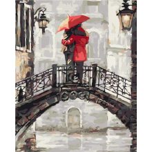 Szerelem az esőben - Számfestő készlet kereten 40X50