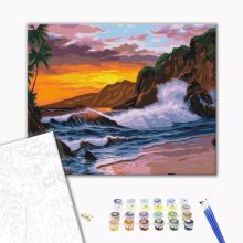 Tosende Wellen - Malen-nach-Zahlen-Set auf Keilrahmen 40x50
