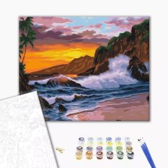 Tosende Wellen - Malen-nach-Zahlen-Set auf Keilrahmen 40x50