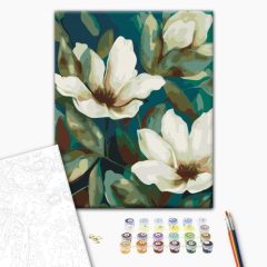 Sanfte Blumen - Malen-nach-Zahlen-Set auf Keilrahmen 40x50