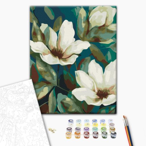 Sanfte Blumen - Malen-nach-Zahlen-Set auf Keilrahmen 40x50