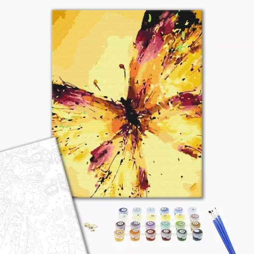 Fliegender Schmetterling - Malen-nach-Zahlen-Set auf Keilrahmen 40x50