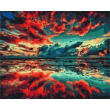 Spiegelnde Wolken - Malen-nach-Zahlen-Set auf Keilrahmen 40x50
