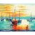  Sonnenuntergang im Hafen - Malen-nach-Zahlen-Set auf Keilrahmen 40x50