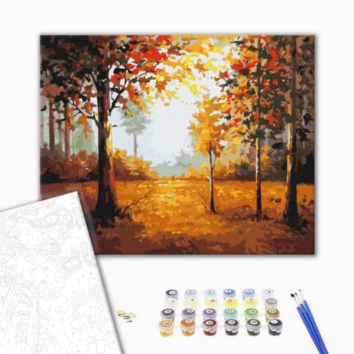 Herbstwald - Malen-nach-Zahlen-Set auf Keilrahmen 40x50