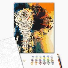 Indischer Elefant - Malen-nach-Zahlen-Set auf Keilrahmen 40x50