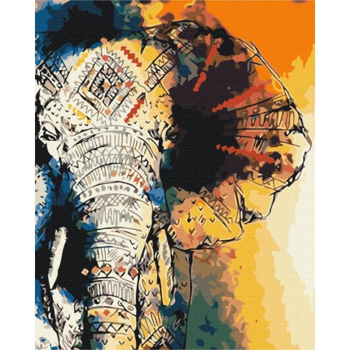Indischer Elefant - Malen-nach-Zahlen-Set auf Keilrahmen 40x50