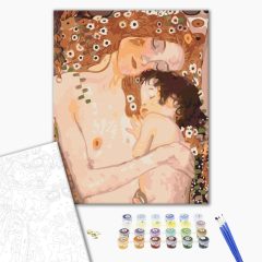   Mutter mit Kind (Ausschnitt) - Gustav Klimt - Malen-nach-Zahlen-Set auf Keilrahmen 40x50
