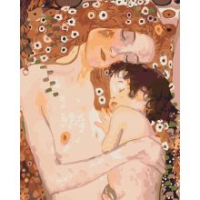 Mutter mit Kind (Ausschnitt) - Gustav Klimt - Malen-nach-Zahlen-Set auf Keilrahmen 40x50