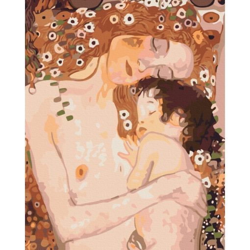 Mutter mit Kind (Ausschnitt) - Gustav Klimt - Malen-nach-Zahlen-Set auf Keilrahmen 40x50