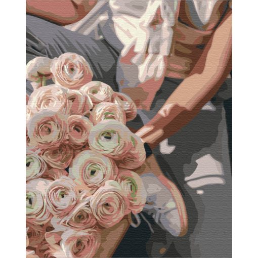 Stilvolles Bouquet - Malen-nach-Zahlen-Set auf Keilrahmen 40x50