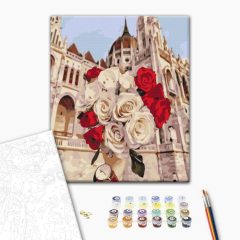   Rosen beim Parlament - Malen-nach-Zahlen-Set auf Keilrahmen 40x50