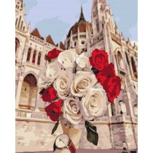 Rosen beim Parlament - Malen-nach-Zahlen-Set auf Keilrahmen 40x50