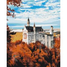 Neuschwanstein im Herbst - Malen-nach-Zahlen-Set auf Keilrahmen 40x50