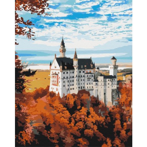 Neuschwanstein im Herbst - Malen-nach-Zahlen-Set auf Keilrahmen 40x50