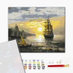   Ozeanische Eleganz - Malen-nach-Zahlen-Set auf Keilrahmen 40x50