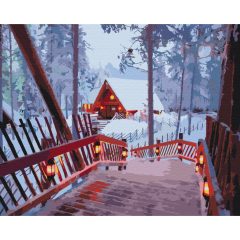 Wintertraum - Malen-nach-Zahlen-Set auf Keilrahmen 40x50