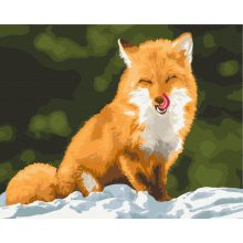 Winterlicher kleiner Jäger - Malen-nach-Zahlen-Set auf Keilrahmen 40x50