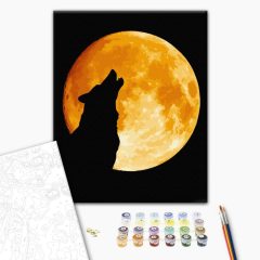   Nächtlicher Jäger - Malen-nach-Zahlen-Set auf Keilrahmen 40x50