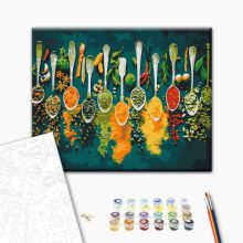 Palette der Aromen - Malen-nach-Zahlen-Set auf Keilrahmen 40x50