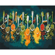 Palette der Aromen - Malen-nach-Zahlen-Set auf Keilrahmen 40x50