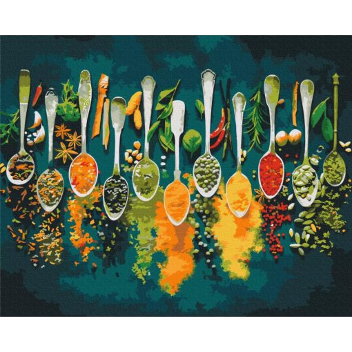 Palette der Aromen - Malen-nach-Zahlen-Set auf Keilrahmen 40x50
