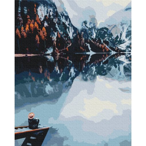 Rundfahrt am See - Malen-nach-Zahlen-Set auf Keilrahmen 40x50