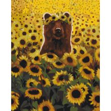 Auf dem Meer der Sonnenblumen - Malen-nach-Zahlen-Set auf Keilrahmen 40x50