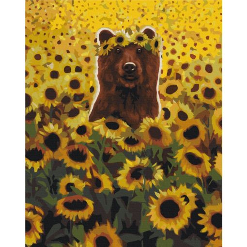 Auf dem Meer der Sonnenblumen - Malen-nach-Zahlen-Set auf Keilrahmen 40x50