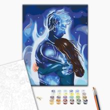 Kosmischer Umarmung - Malen-nach-Zahlen-Set auf Keilrahmen 40x50