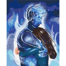 Kosmischer Umarmung - Malen-nach-Zahlen-Set auf Keilrahmen 40x50