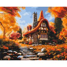 Herbsthütte - Malen-nach-Zahlen-Set auf Keilrahmen 40x50