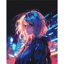 Cyberpunk-Traum - Malen-nach-Zahlen-Set auf Keilrahmen 40x50