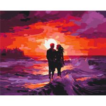 Romantischer Sonnenuntergang - Malen-nach-Zahlen-Set auf Keilrahmen 40x50