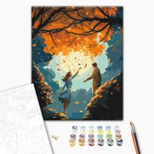 Der Zauber der goldenen Jahreszeit - Malen-nach-Zahlen-Set auf Keilrahmen 40x50