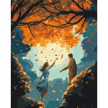 Der Zauber der goldenen Jahreszeit - Malen-nach-Zahlen-Set auf Keilrahmen 40x50