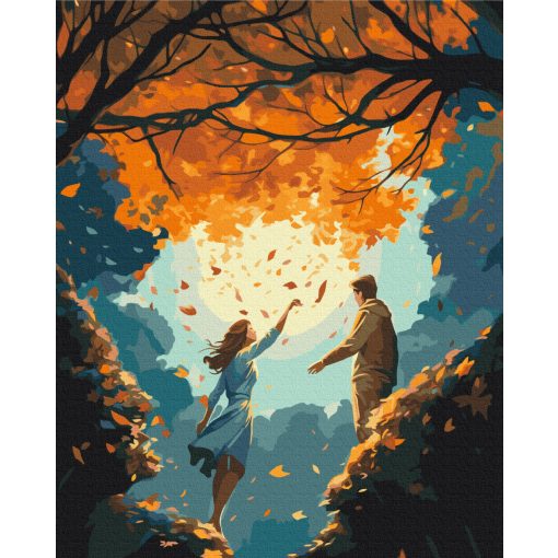 Der Zauber der goldenen Jahreszeit - Malen-nach-Zahlen-Set auf Keilrahmen 40x50