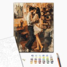 A szerelem karjaiban - Számfestő készlet kereten 40x50