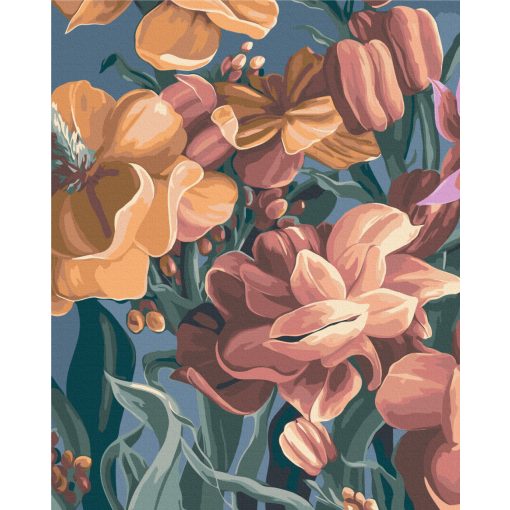 Blühende Harmonie 1 - Malen-nach-Zahlen-Set auf Keilrahmen 40x50