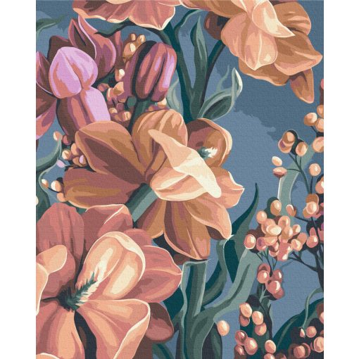Blühende Harmonie 2 - Malen-nach-Zahlen-Set auf Keilrahmen 40x50