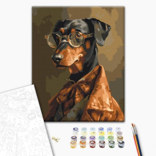 Elegáns eb - Számfestő készlet kereten 40x50