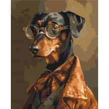 Elegáns eb - Számfestő készlet kereten 40x50