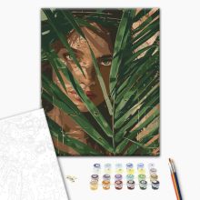 Grüner Blick - Malen-nach-Zahlen-Set auf Keilrahmen 40x50