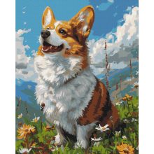 Stolzer Corgi - Malen-nach-Zahlen-Set auf Keilrahmen 40x50