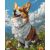 Stolzer Corgi - Malen-nach-Zahlen-Set auf Keilrahmen 40x50
