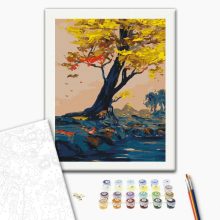 In Gelb gehüllte Natur - Malen-nach-Zahlen-Set auf Keilrahmen 40x50