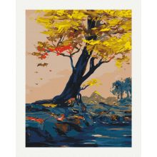 In Gelb gehüllte Natur - Malen-nach-Zahlen-Set auf Keilrahmen 40x50