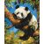 Ruhiger Panda - Malen-nach-Zahlen-Set auf Keilrahmen 40x50